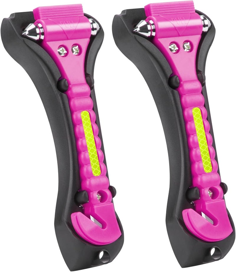 Cleverool Store Car Safety Hammer Window Breaker, 2-in-1 Emergency Escape Tool with Seat Belt Cutter for Women, 2 Pack Cute Pink Safety Escape Hammer for Car, Family - Image 1